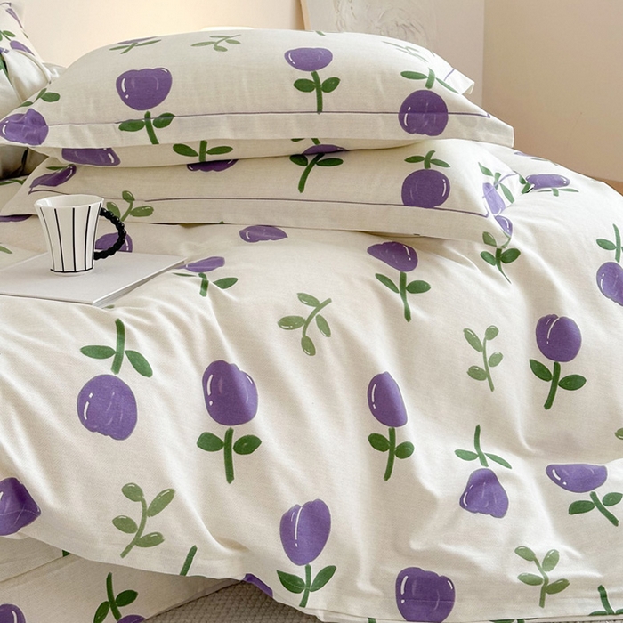 91家纺网 家纺一手货源 找家纺 塞纳 2026新款铂金暖绒加厚磨毛单被套 雅秀-紫