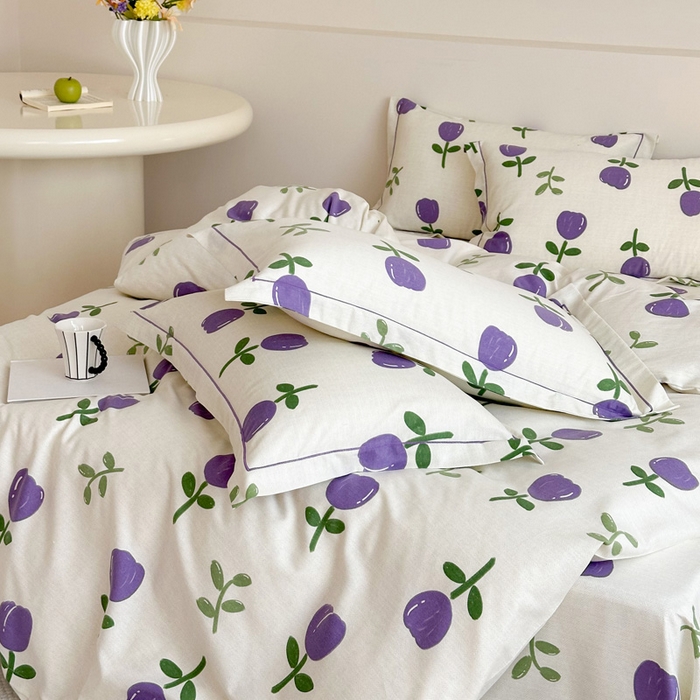 91家纺网 家纺一手货源 找家纺 塞纳 2026新款铂金暖绒加厚磨毛单被套 雅秀-紫