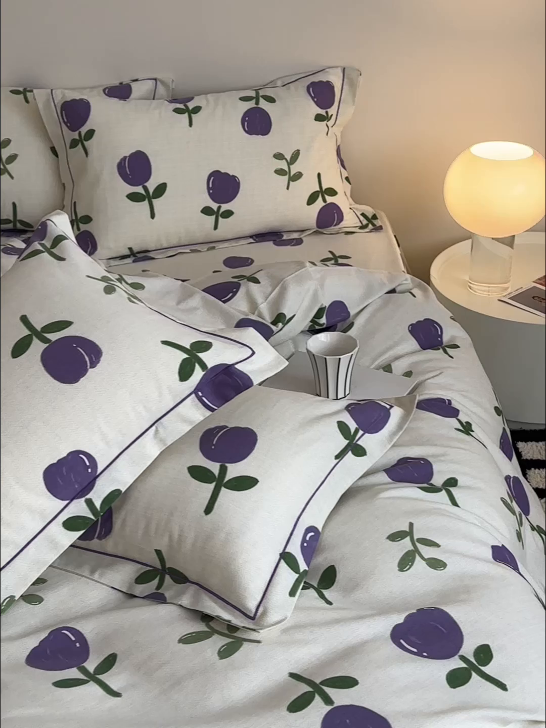 91家纺网 家纺一手货源 找家纺 塞纳 2026新款铂金暖绒加厚磨毛单被套 雅秀-紫