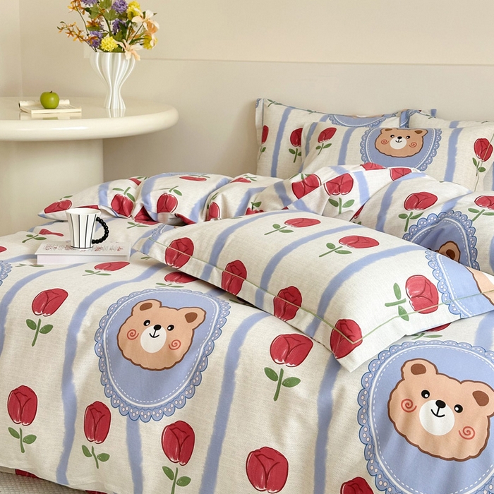 91家纺网 家纺一手货源 找家纺 塞纳 2026新款铂金暖绒加厚磨毛单被套 吉米熊