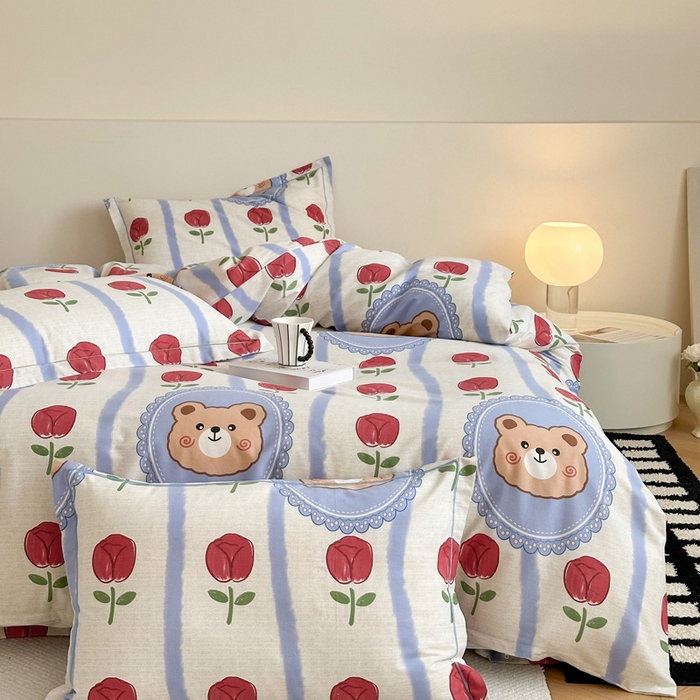 91家纺网 家纺一手货源 找家纺 塞纳 2026新款铂金暖绒加厚磨毛单被套 吉米熊