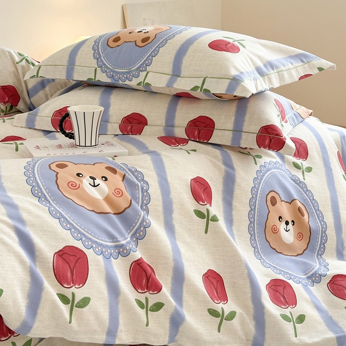 91家纺网 家纺一手货源 找家纺 塞纳 2026新款铂金暖绒加厚磨毛单被套 吉米熊