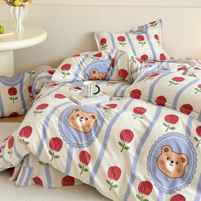 91家纺网 家纺一手货源 找家纺 塞纳 2026新款铂金暖绒加厚磨毛单被套 吉米熊