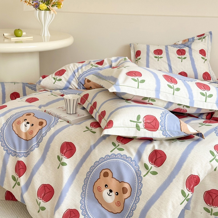 91家纺网 家纺一手货源 找家纺 塞纳 2026新款铂金暖绒加厚磨毛单被套 吉米熊