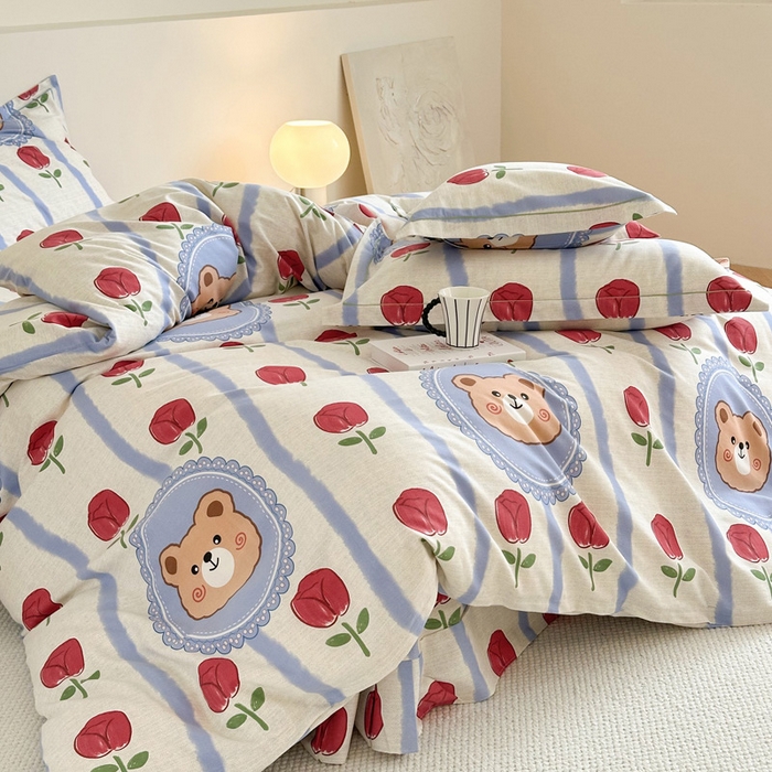 91家纺网 家纺一手货源 找家纺 塞纳 2026新款铂金暖绒加厚磨毛单被套 吉米熊