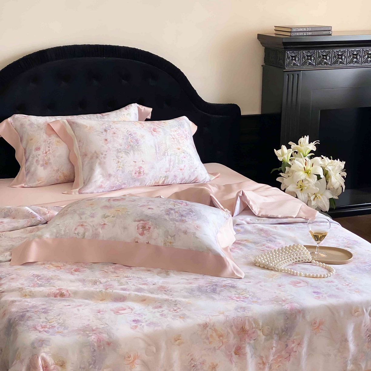 91家纺网 家纺一手货源 找家纺 太古汇家居 2025新款兰精天丝活性数码印花夏被系列 瑾尚花语-粉色