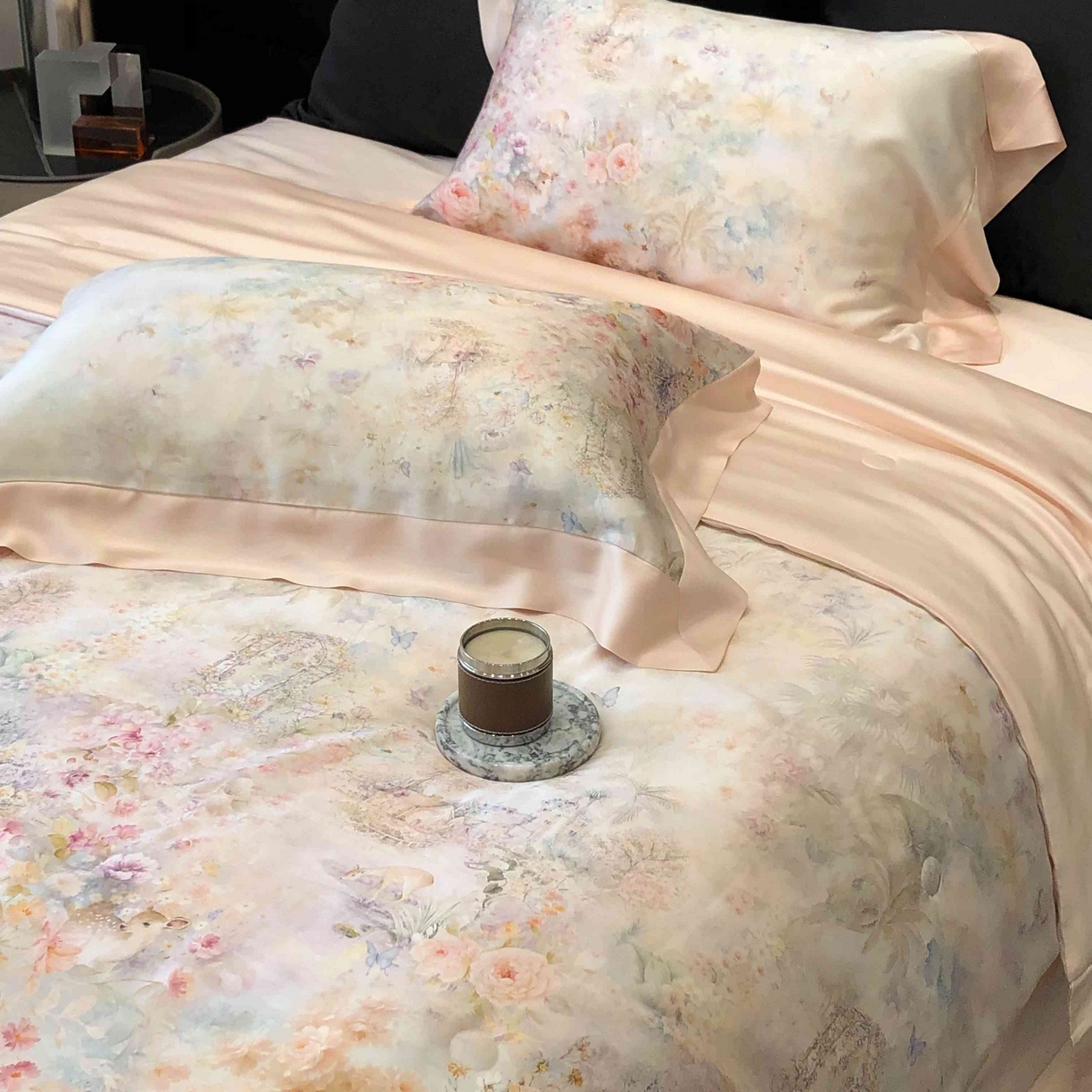 91家纺网 家纺一手货源 找家纺 太古汇家居 2025新款兰精天丝活性数码印花夏被系列 云瑾-优雅玉