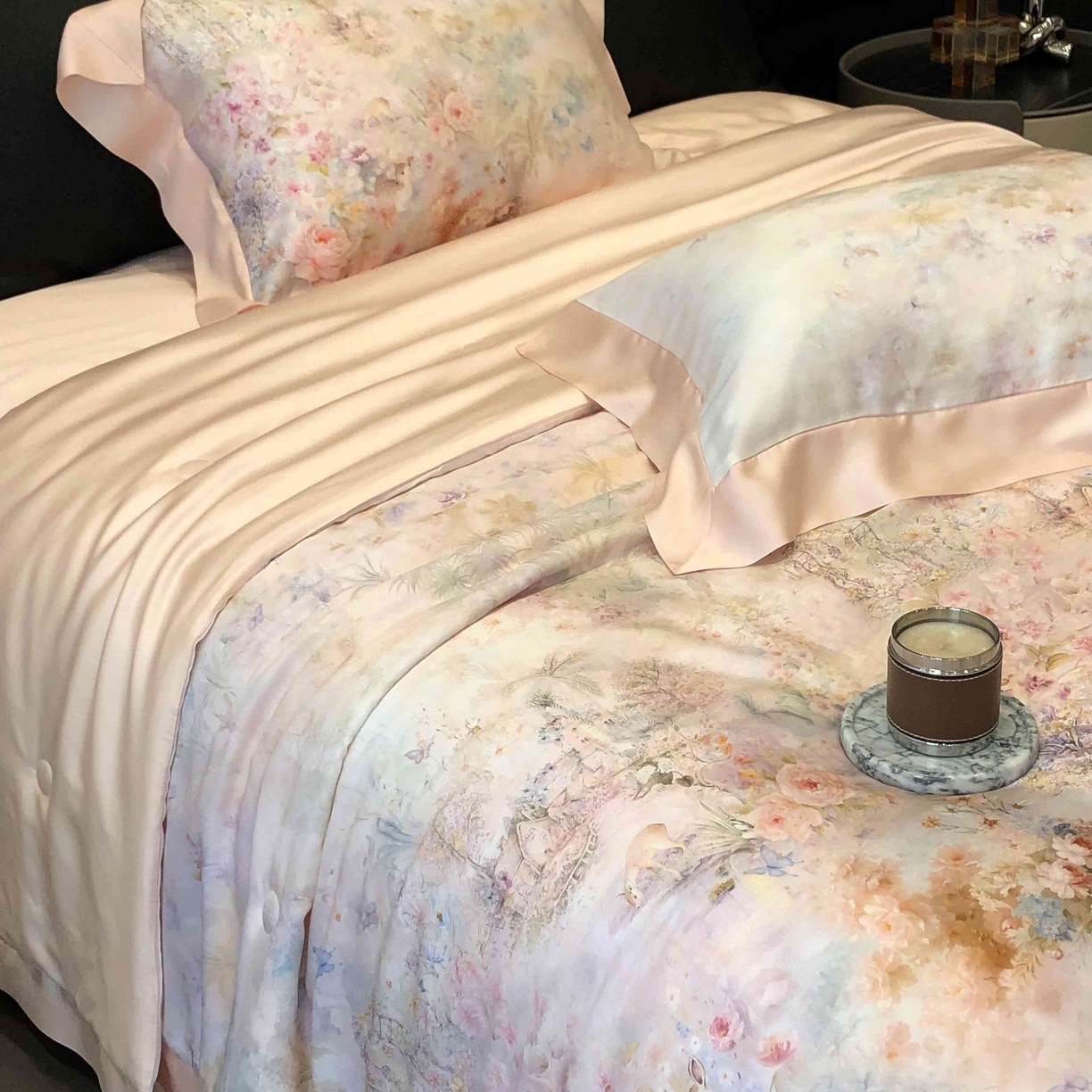 91家纺网 家纺一手货源 找家纺 太古汇家居 2025新款兰精天丝活性数码印花夏被系列 云瑾-优雅玉