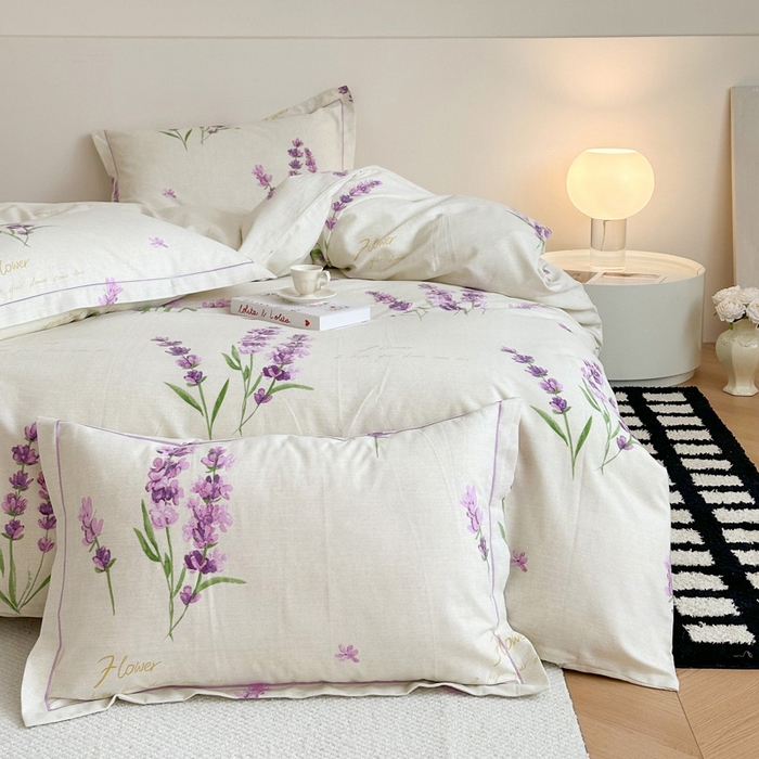 91家纺网 家纺一手货源 找家纺 塞纳 2026新款铂金暖绒加厚磨毛四件套 薰衣草