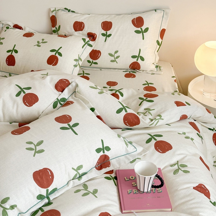 91家纺网 家纺一手货源 找家纺 塞纳 2026新款铂金暖绒加厚磨毛四件套 雅秀-红