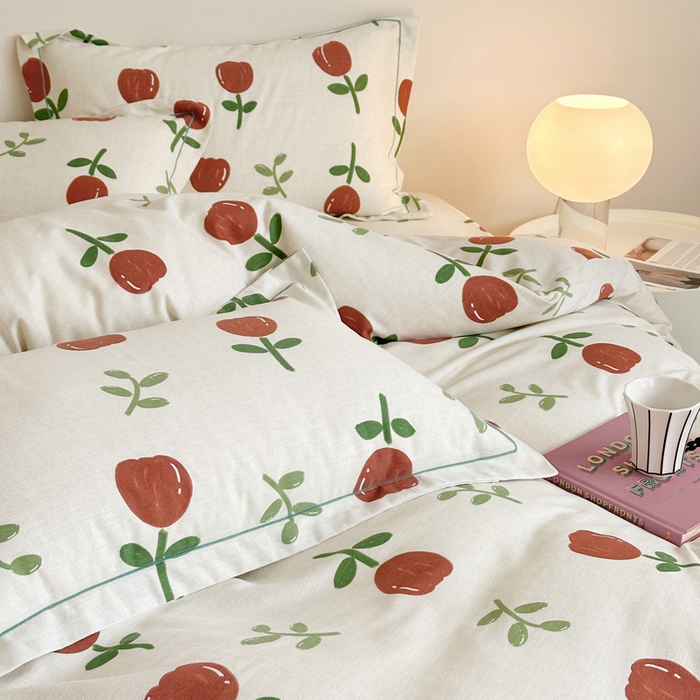 91家纺网 家纺一手货源 找家纺 塞纳 2026新款铂金暖绒加厚磨毛四件套 雅秀-红