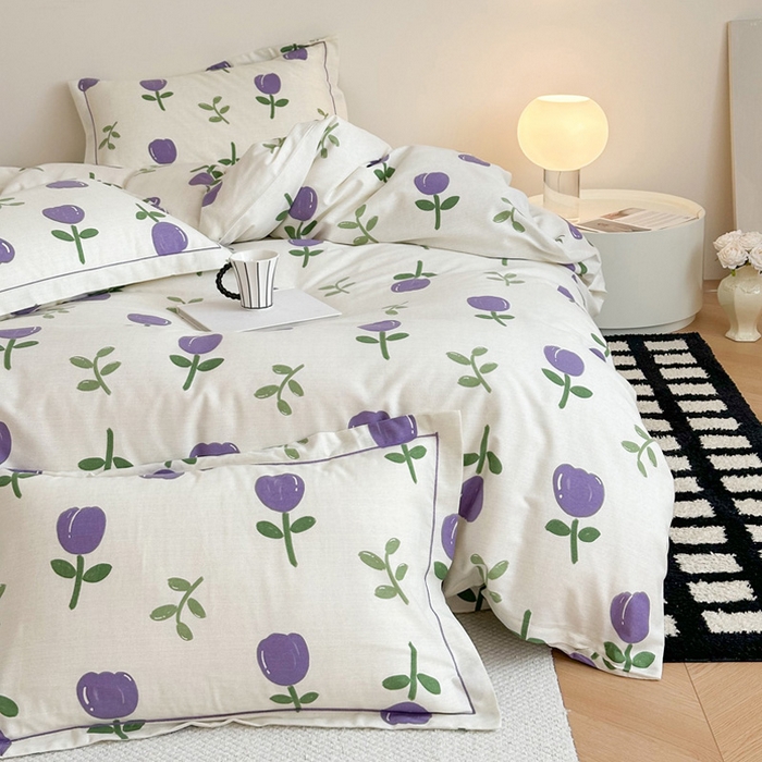 91家纺网 家纺一手货源 找家纺 塞纳 2026新款铂金暖绒加厚磨毛四件套 雅秀-紫