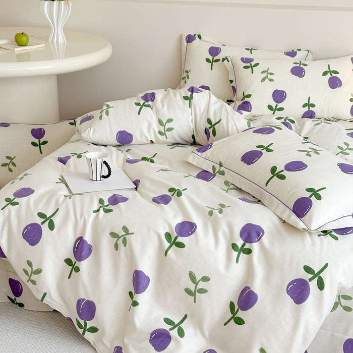 91家纺网 家纺一手货源 找家纺 塞纳 2026新款铂金暖绒加厚磨毛四件套 雅秀-紫