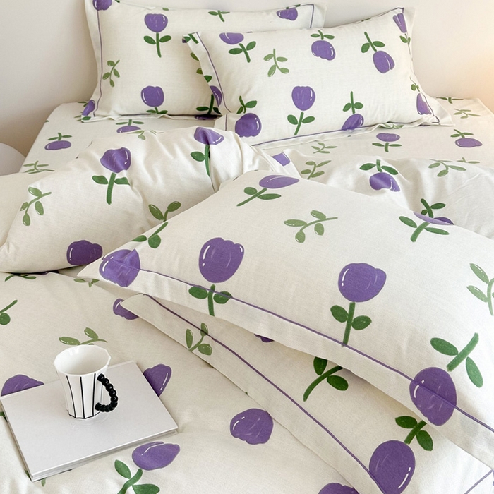 91家纺网 家纺一手货源 找家纺 塞纳 2026新款铂金暖绒加厚磨毛四件套 雅秀-紫