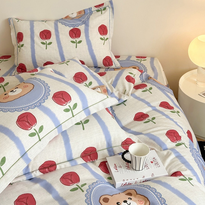 91家纺网 家纺一手货源 找家纺 塞纳 2026新款铂金暖绒加厚磨毛四件套 吉米熊