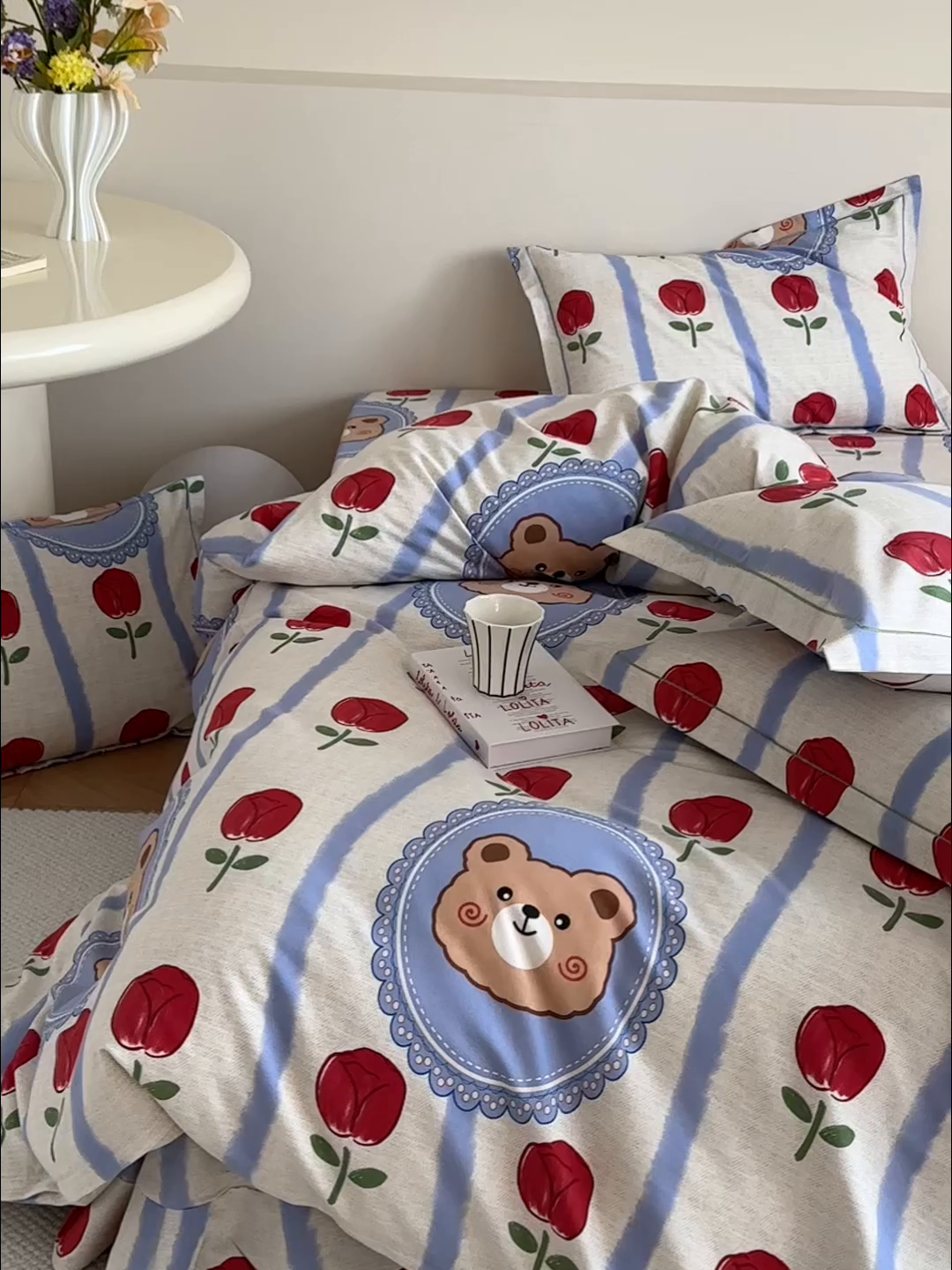 91家纺网 家纺一手货源 找家纺 塞纳 2026新款铂金暖绒加厚磨毛四件套 吉米熊