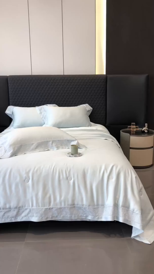 91家纺网 家纺一手货源 找家纺 太古汇家居 2025新款天丝镂空夏被“芙蕾特”系列 芙蕾特-水蓝