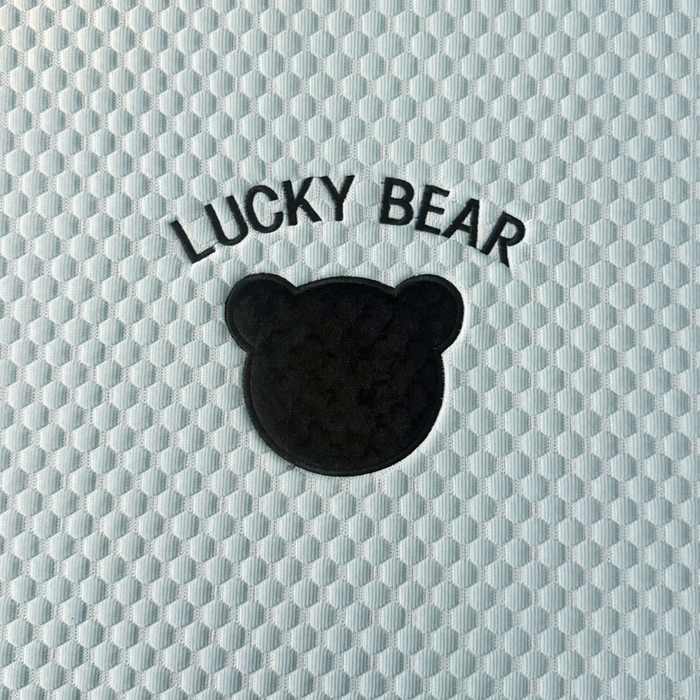 91家纺网 家纺一手货源 找家纺 梵朴 2025新款直播贴布刺绣凉感凉豆豆凉席席子三件套空调软席-幸运熊系列 幸运熊-蓝