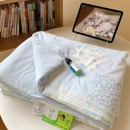 桃喜2025新A类 “冰纱”双拼凉感双层纱锦氨夏被夏凉被空调被实拍图 夏被-蓝风铃