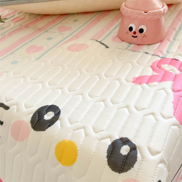 91家纺网 家纺一手货源 找家纺 韩都家居 2025春夏新款ins大版卡通乳胶席凉席席子（包含买家秀）草莓卡通猫