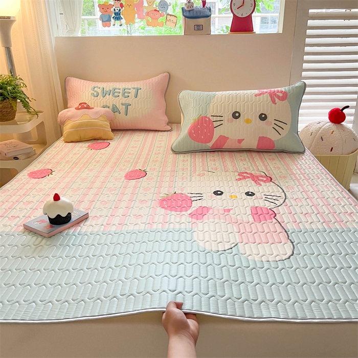 韩都家居 2025春夏新款ins大版卡通乳胶席凉席席子（包含买家秀）草莓卡通猫