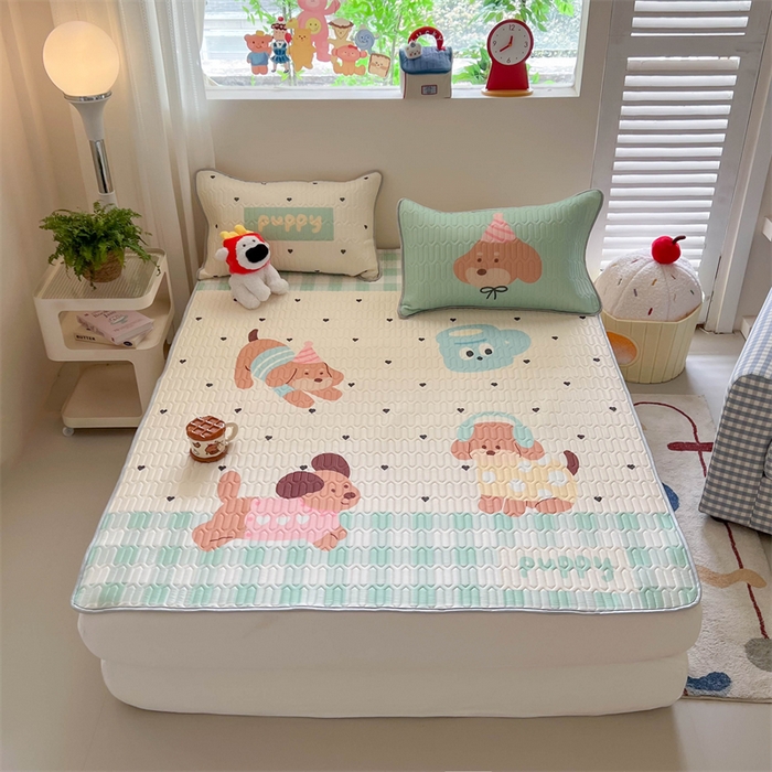 91家纺网 家纺一手货源 找家纺 韩都家居 2025春夏新款ins大版卡通乳胶席凉席席子（包含买家秀）春日小狗