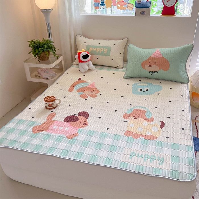 91家纺网 家纺一手货源 找家纺 韩都家居 2025春夏新款ins大版卡通乳胶席凉席席子（包含买家秀）春日小狗