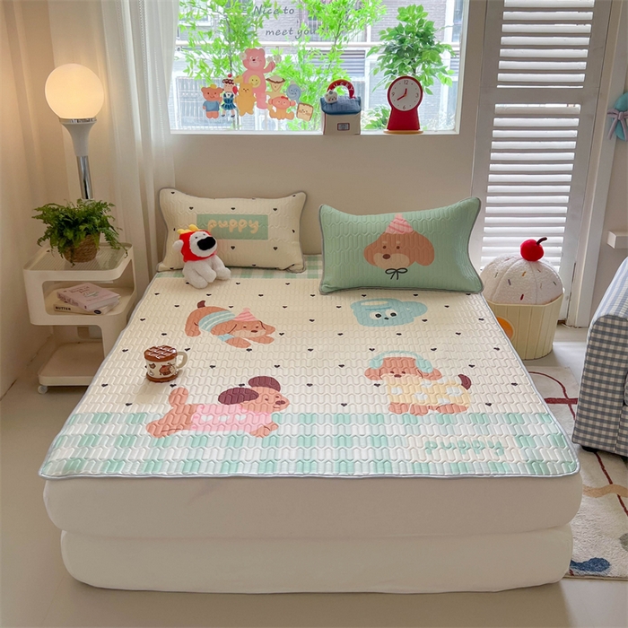 91家纺网 家纺一手货源 找家纺 韩都家居 2025春夏新款ins大版卡通乳胶席凉席席子（包含买家秀）春日小狗