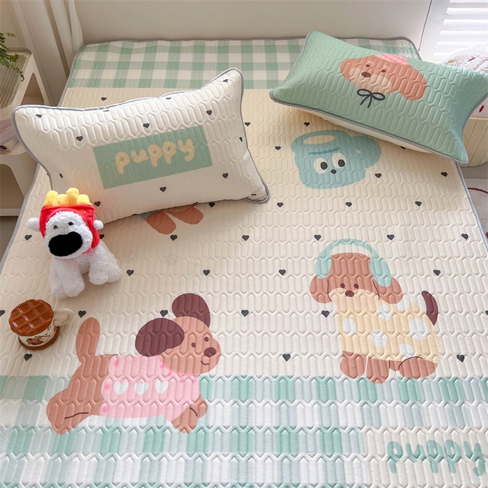 91家纺网 家纺一手货源 找家纺 韩都家居 2025春夏新款ins大版卡通乳胶席凉席席子（包含买家秀）春日小狗