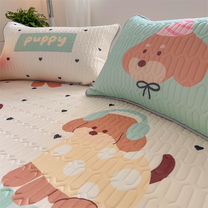 91家纺网 家纺一手货源 找家纺 韩都家居 2025春夏新款ins大版卡通乳胶席凉席席子（包含买家秀）春日小狗