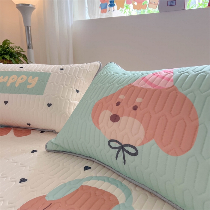 91家纺网 家纺一手货源 找家纺 韩都家居 2025春夏新款ins大版卡通乳胶席凉席席子（包含买家秀）春日小狗