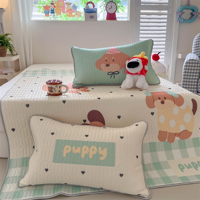 91家纺网 家纺一手货源 找家纺 韩都家居 2025春夏新款ins大版卡通乳胶席凉席席子（包含买家秀）春日小狗