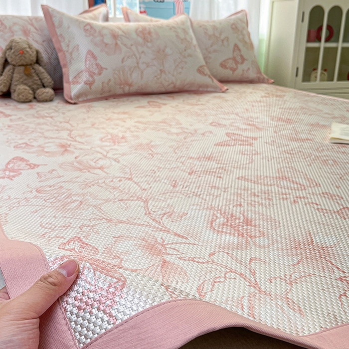 91家纺网 家纺一手货源 找家纺 （总）布卢姆床垫2025新款A类数码印花冰藤席夏凉席--床席款