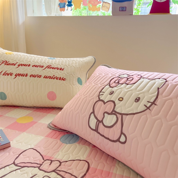 91家纺网 家纺一手货源 找家纺 韩都家居 2025春夏新款ins大版卡通乳胶席凉席席子（包含买家秀）粉格甜心糖