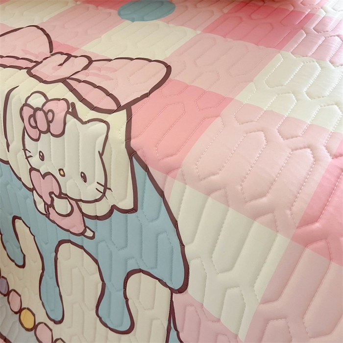 91家纺网 家纺一手货源 找家纺 韩都家居 2025春夏新款ins大版卡通乳胶席凉席席子（包含买家秀）粉格甜心糖