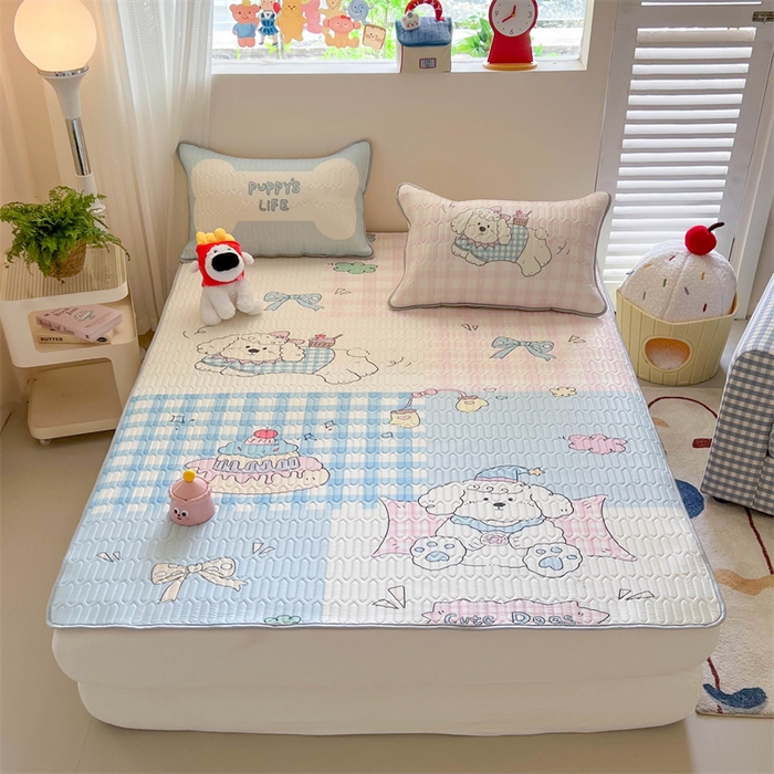 91家纺网 家纺一手货源 找家纺 韩都家居 2025春夏新款ins大版卡通乳胶席凉席席子（包含买家秀）富贵狗