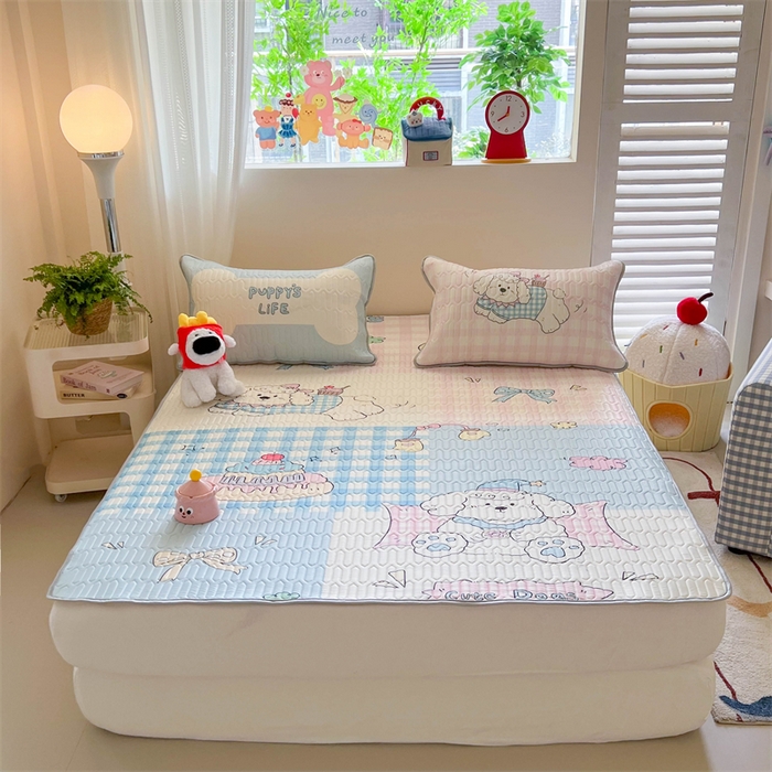 91家纺网 家纺一手货源 找家纺 韩都家居 2025春夏新款ins大版卡通乳胶席凉席席子（包含买家秀）富贵狗