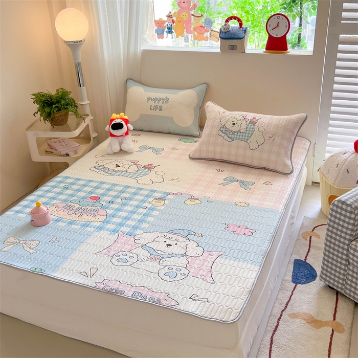 91家纺网 家纺一手货源 找家纺 韩都家居 2025春夏新款ins大版卡通乳胶席凉席席子（包含买家秀）富贵狗