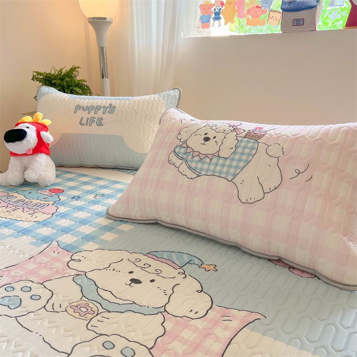 91家纺网 家纺一手货源 找家纺 韩都家居 2025春夏新款ins大版卡通乳胶席凉席席子（包含买家秀）富贵狗