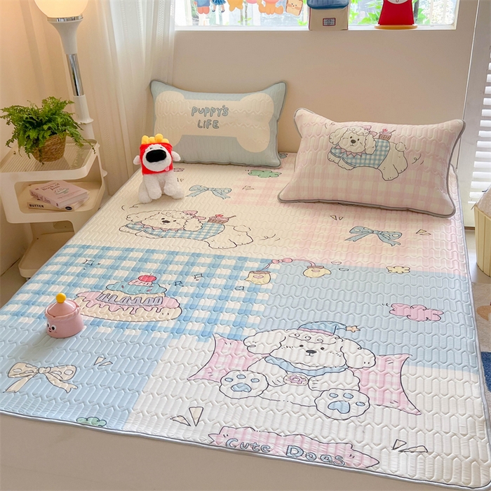 91家纺网 家纺一手货源 找家纺 韩都家居 2025春夏新款ins大版卡通乳胶席凉席席子（包含买家秀）富贵狗