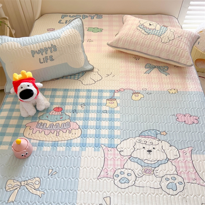 91家纺网 家纺一手货源 找家纺 韩都家居 2025春夏新款ins大版卡通乳胶席凉席席子（包含买家秀）富贵狗