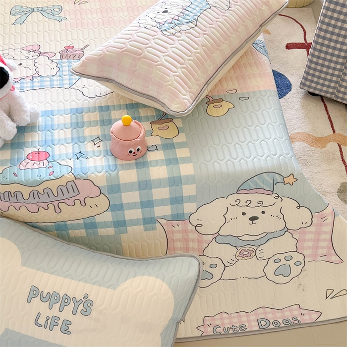 91家纺网 家纺一手货源 找家纺 韩都家居 2025春夏新款ins大版卡通乳胶席凉席席子（包含买家秀）富贵狗