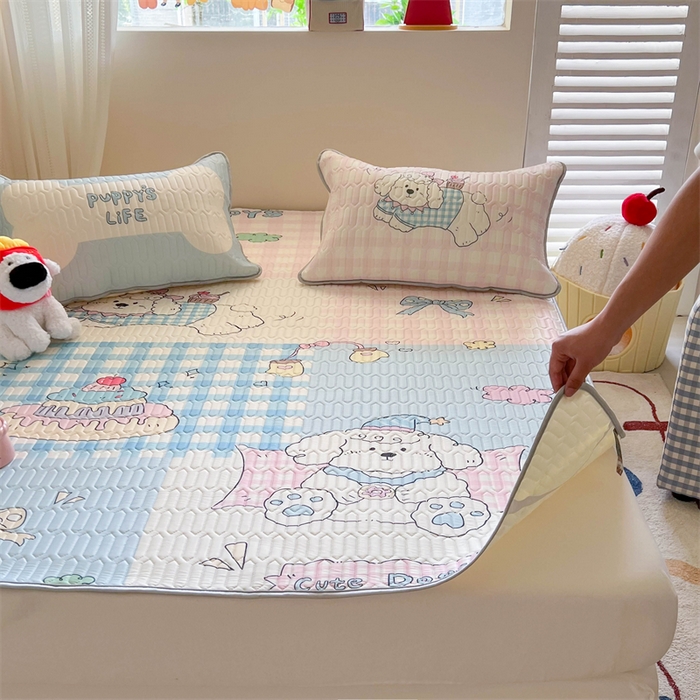 91家纺网 家纺一手货源 找家纺 韩都家居 2025春夏新款ins大版卡通乳胶席凉席席子（包含买家秀）富贵狗