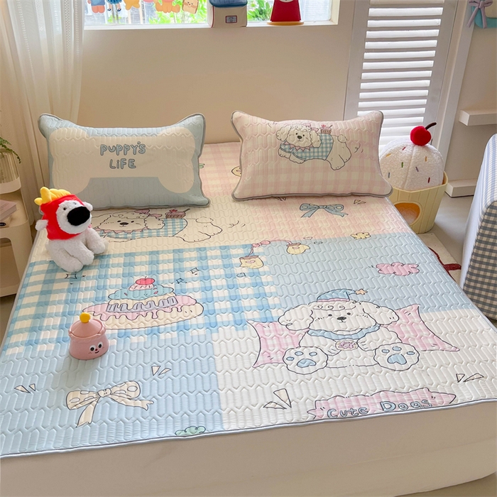 91家纺网 家纺一手货源 找家纺 韩都家居 2025春夏新款ins大版卡通乳胶席凉席席子（包含买家秀）富贵狗