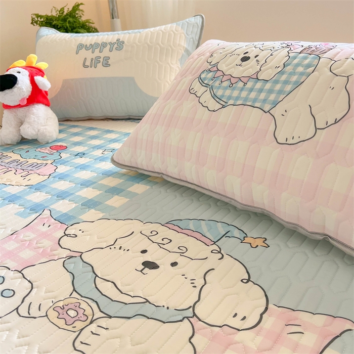 91家纺网 家纺一手货源 找家纺 韩都家居 2025春夏新款ins大版卡通乳胶席凉席席子（包含买家秀）富贵狗