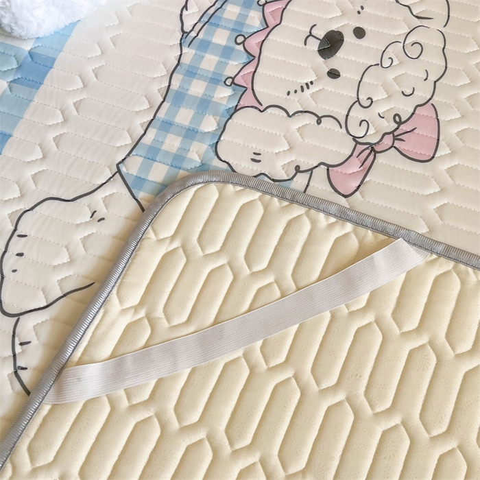 91家纺网 家纺一手货源 找家纺 韩都家居 2025春夏新款ins大版卡通乳胶席凉席席子（包含买家秀）富贵狗