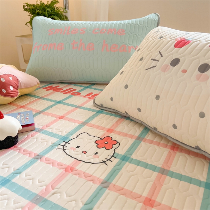 91家纺网 家纺一手货源 找家纺 韩都家居 2025春夏新款ins大版卡通乳胶席凉席席子（包含买家秀）格子猫猫