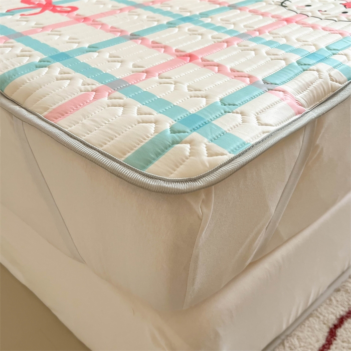 91家纺网 家纺一手货源 找家纺 韩都家居 2025春夏新款ins大版卡通乳胶席凉席席子（包含买家秀）格子猫猫