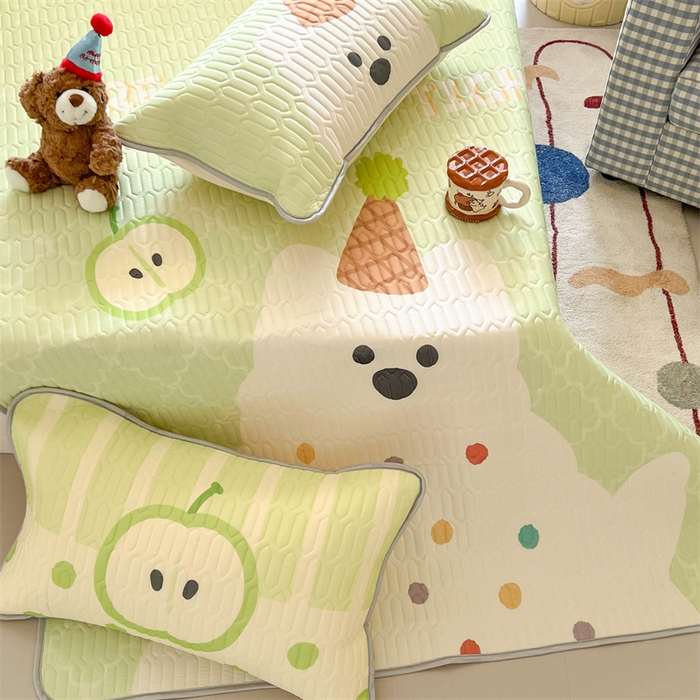 91家纺网 家纺一手货源 找家纺 韩都家居 2025春夏新款ins大版卡通乳胶席凉席席子（包含买家秀）哈喽