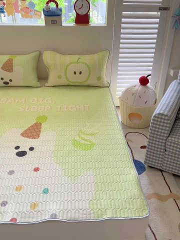 91家纺网 家纺一手货源 找家纺 韩都家居 2025春夏新款ins大版卡通乳胶席凉席席子（包含买家秀）哈喽